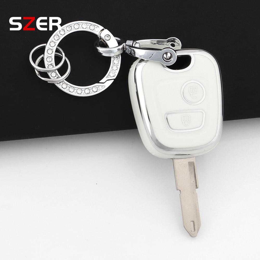 Tpu Car Smart Key Case Cover Shell For Citroen C1 C4 For Peugeot 106 107 206 207 306 307 406 407 Holder Fob Keychian Accessories