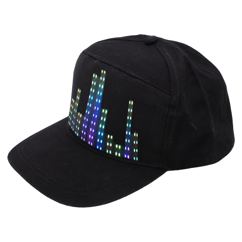 LED Display Baseball Cap APP Programmable Adjutsable Cotton Detachable 12x32 LED Display Hat