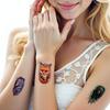 9pcs Temporary Tattoo Colorful Realism Crow Chameleon Fox For Women Adults Shoulders