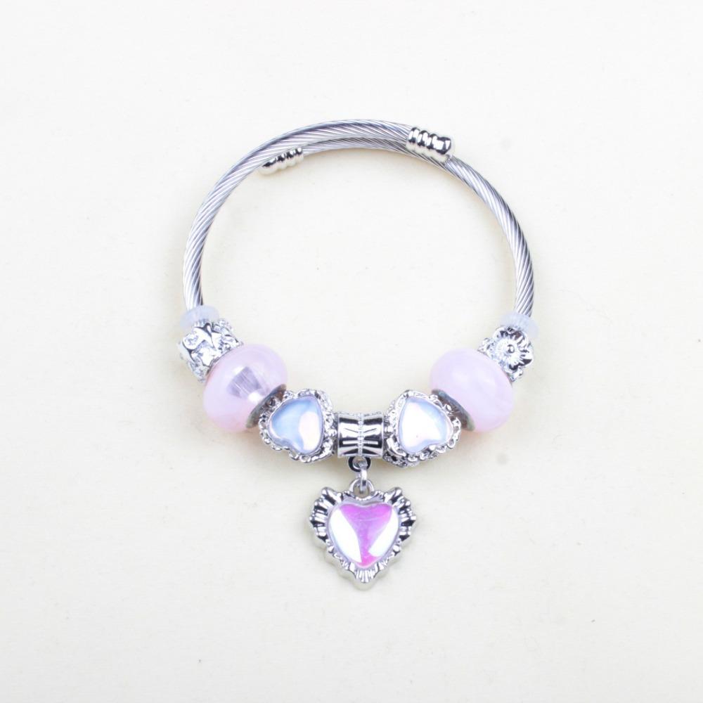 Beaded Bracelet Bangle Multi Element Stainless Steel Copper Alloy Open Spring Snake Bone Chain