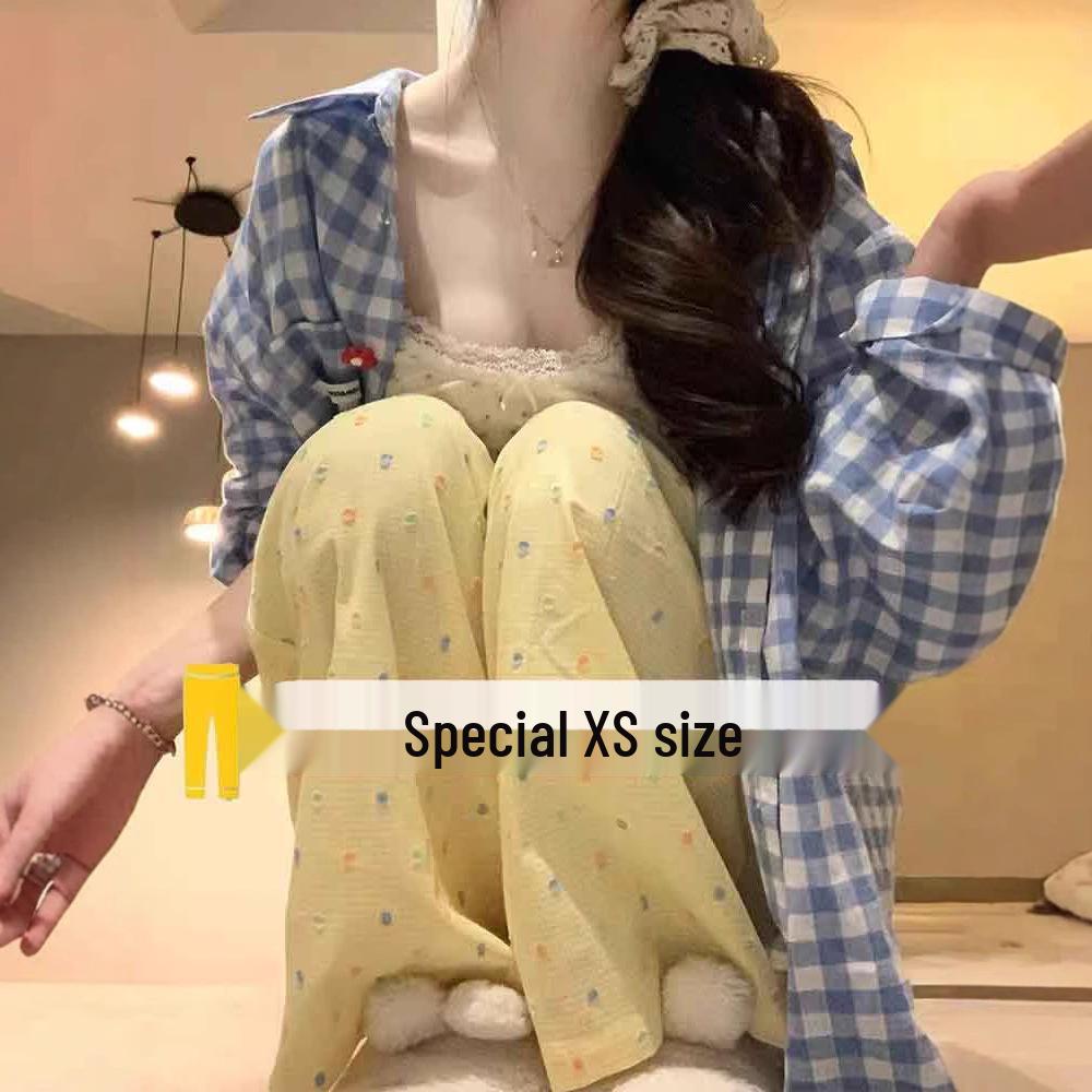 Petite Dopamine Yamamoto Women's Casual Polka Dot Wide-Leg Summer Pants