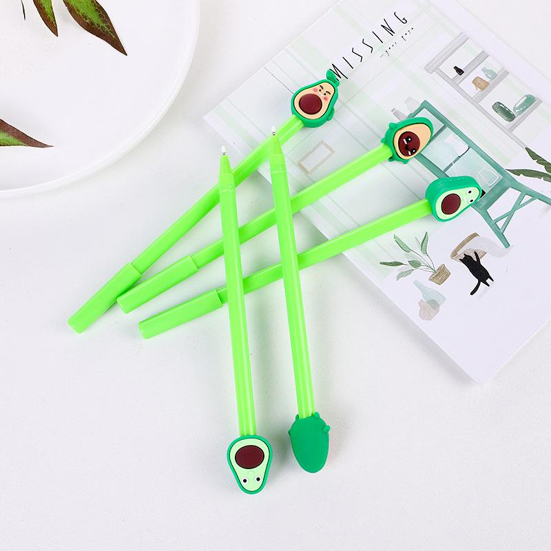 10 Pcs Avocado Fruit Gel Pen 0.5mmCarbon Black Quick Drying Stationery Office School Supplies Gifts Sweet Lovely Pretty Creative Back To School Season