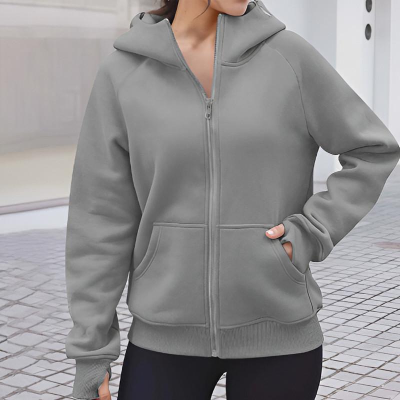 

Womens Zip Up Hoodies Fleece Jackets Oversized Sweatshirts Fall Fashion Outfits Sweaters Winter Clothes 3XL сірий