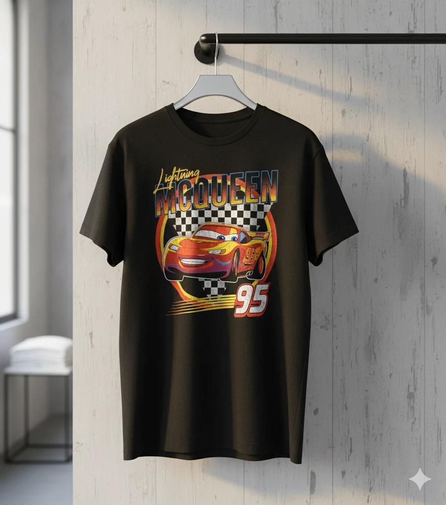 Lightning McQueen 95 Cars Movie T-Shirt Disney Pixar Racing Tee - T319