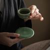 1 Pcs Celadon Carved Coaster Lotus Leaf Ceramic Cup Holder Chinese Style Natural Casual Antique Kung Fu Tea Set Saucer Teaware