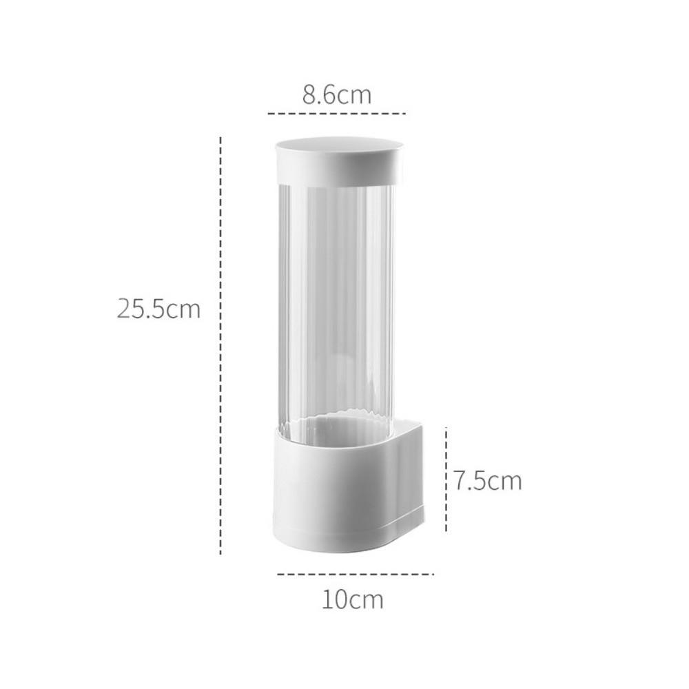 Wall Mounted Cup Dispenser Waterproof No Drilling Water Dispenser Cup Holder Transparent Large Capacity Cup Storage Rack