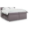 Vidaxl Letto Continentale Con Materasso, Grigio, Ecopelle 200X200 Cm