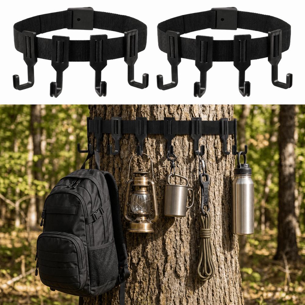 Woven Webbing Gear Hanging Hook Multi-Hooks Hunting Gear Hanger  Outdoor Gear Storage