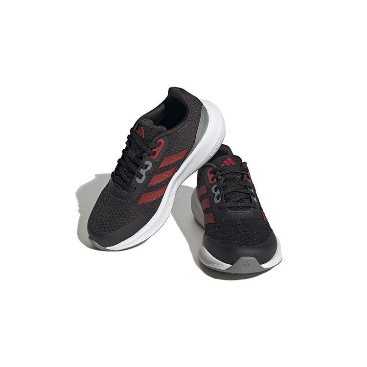 adidas Runfalcon 3.0 Fabric Slip Resistant Slip Resistant Low Top Kids' Running Shoes Black Red Kids' IE7252