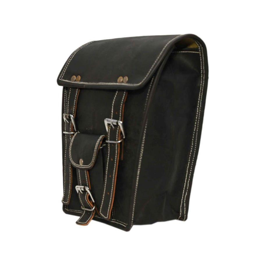 Handmade Leather Motorcycle Saddle Bags Vintage Bike Panniers, 2pc Set