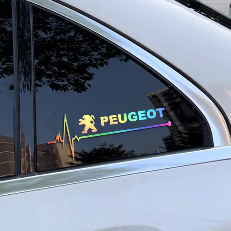 2 car stickers laser reflective decoration suitable for Peugeot 207 208 301 307 308 406 407 408 508 2008 3008 4008 5008 car deco