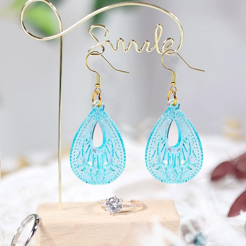 Various Shaped Earring Silicone Mold Set with Ear Hook Jump Rings Earplugs Suitable for Diy Craft Pendant Jewelry Making