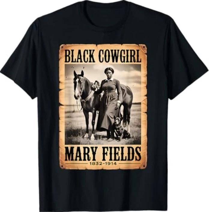Black Cowgirl Mary Fields Western Rodeo Melanin Cowgirl 100% Cotton T-shirt Mens Tees Top M