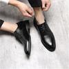 British Men's Shoes Autumn Men's Black Business Casual Leather Shoes Dress Soft Sole Soft Surface Suit Best Man Shoes Wedding Leather Shoes