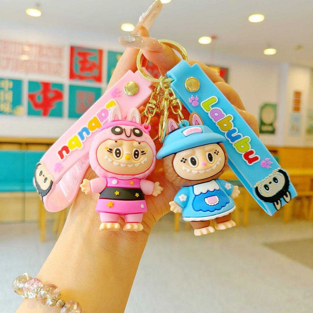 Drab Cartoon Keychain Cute Couple Schoolbag Pendant Car Key Chain Doll Machine Small Gift