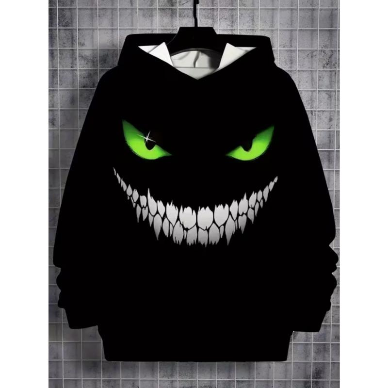 Men's trendy street hooded sweatshirt with printed design, featuring a hood strap. Suitable for daily outings and casual gatherings.