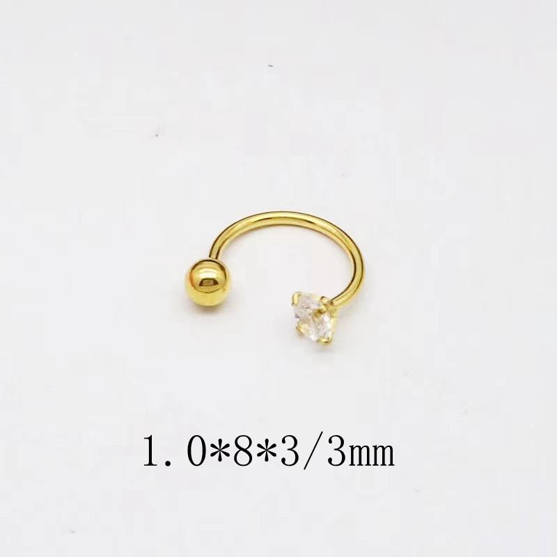 

1 шт. Модные серьги-кольца из нержавеющей стали с кристаллами CZ для женщин, трагус, хрящ, хеликс, гвоздики, конч, рук, дайт, пирсинг мочки уха