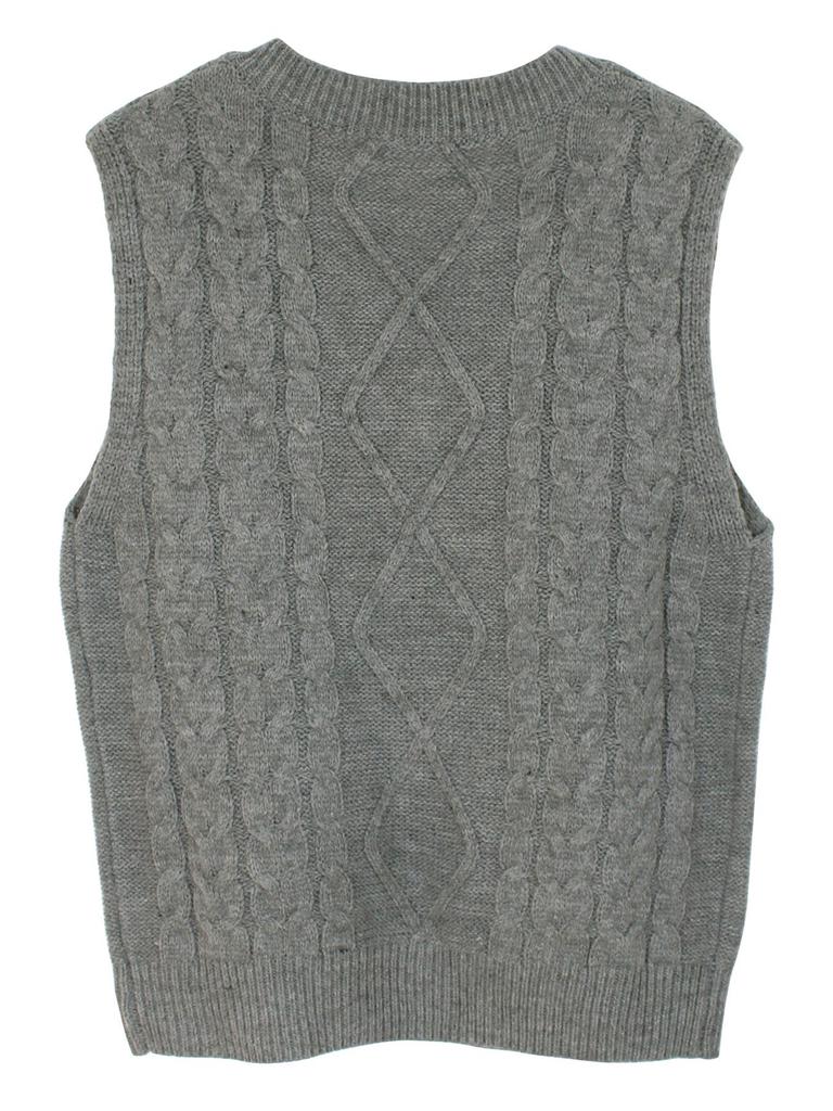 European and American Women's V-Neck Sleeveless Twisted Sweater Vest
