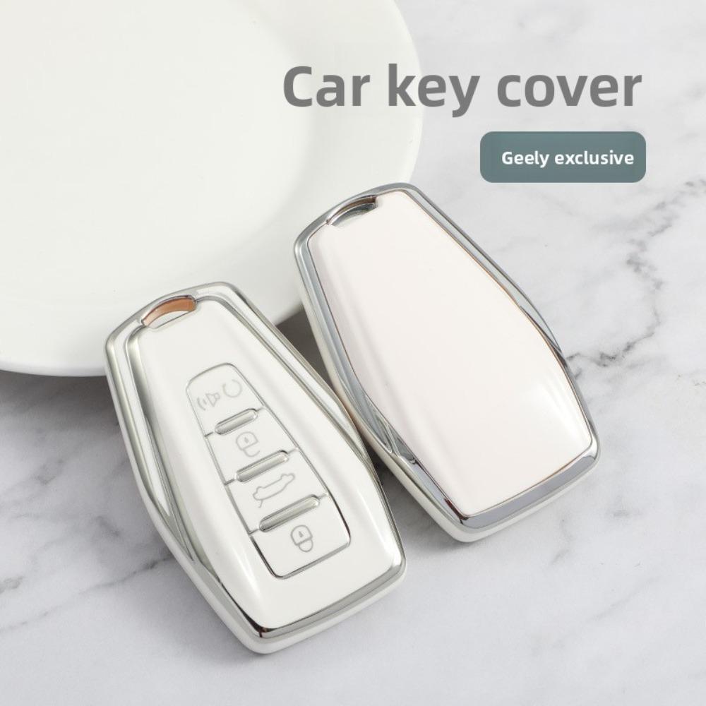 Autoschlüsselhülle für Geely GL Emgrand S Xingyue L Binyue Binrui Xingrui Borui Boyue Yuanjing Silberrand Schlüsselhülle