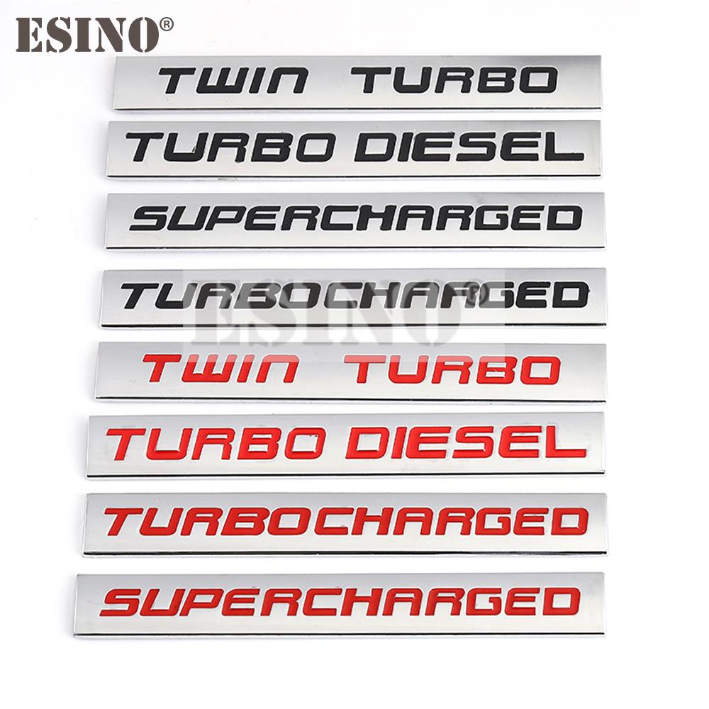 Car Styling Turbo Diesel Twin Turbo Turbocharged Supercharged 3D Metal Alloy Adhesive Emblem Sticker Car Body Badge