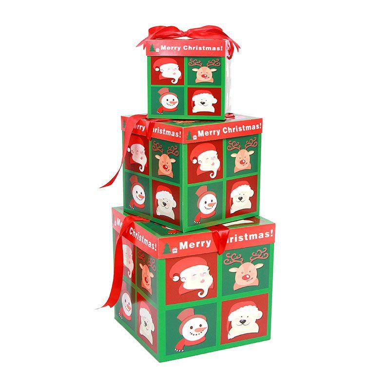 

Большая Премиум 3 шт. Подарочная коробка на Сочельник с крышкой лентой Праздничные Рождественские коробки Lattice