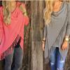 Women's Fashion Long-sleeved T-shirt Mid-length Slim-fit Classic Tassel Slash Top