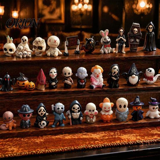 Familien-Halloween-Aktivität 2026 Adventskalender, 24-Tage-Countdown-Box mit gruseligem Mini-Kalender mit Überraschungsfiguren, 3D-Sammlerstück Feiertag