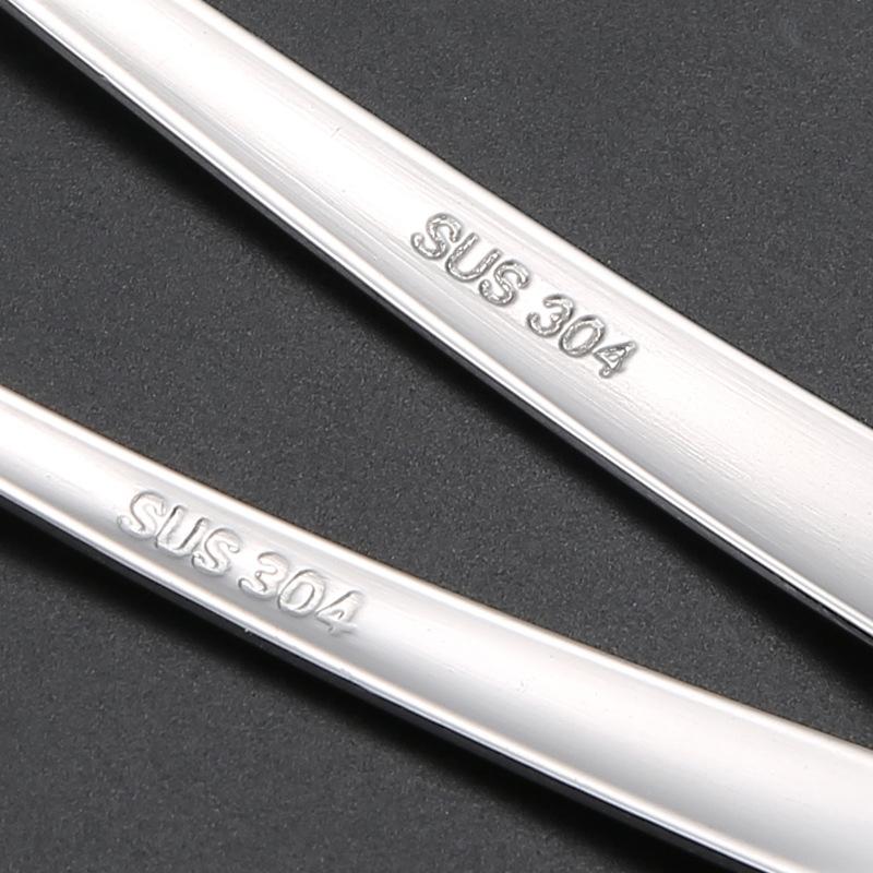 304 Stainless Steel Seasoning Spoon Thickened Korean Small Round Spoon Mixing Spoon Polished Home Kitchen Tableware