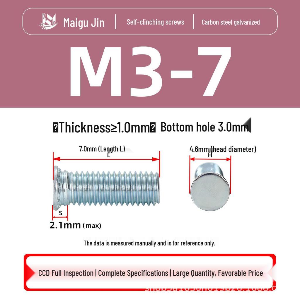 Flat Head Carbon Steel Galvanized Rivet Nuts FH-M2 to M10 - Free Shipping