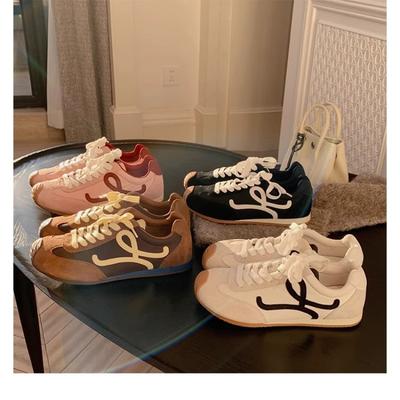 Retro Color Blocked Women's Shoes Versatile Casual Running Sports Shoes