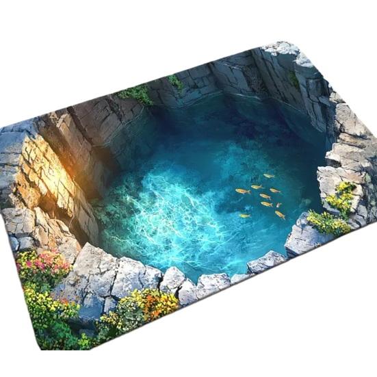 Covoraș de podea Iluzie optică 3D Efect de gaură realist Covoraș de ușă Covoraș interactiv pentru animale de companie Decorare living hol intrare