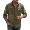 Men's casual stylish short-sleeved button-down shirt - Men's breathable cotton-like linen retro work shirt