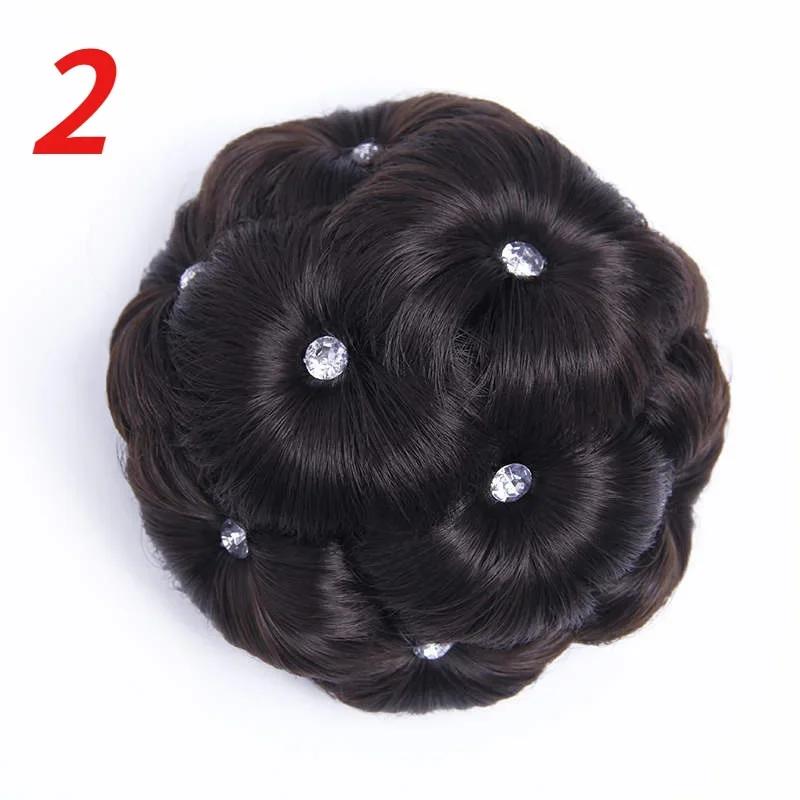 

Fashion Round Hair Bun Curly Hairs Bride Rhinestone Headwear Personalized Styling Tools For Women Gifts Accessories
