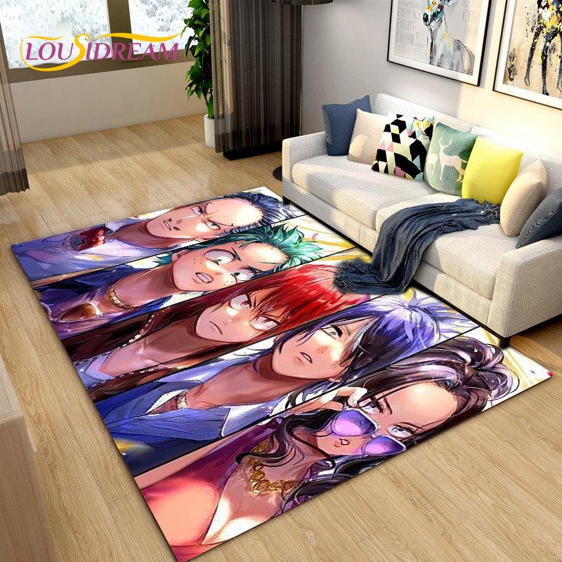 My Hero Academia, Japan Anime Area Koberec,Koberec Koberec do obývacího pokoje Ložnice Pohovka Dekorace rohožky, Protiskluzová podložka pro děti na hraní
