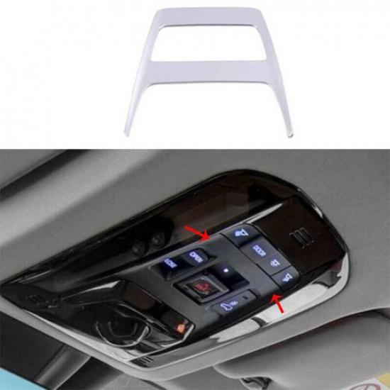 For Toyota Venza Harrier 2021-23 Silver Matte Front Reading Lamp Frame Trim 1pcs
