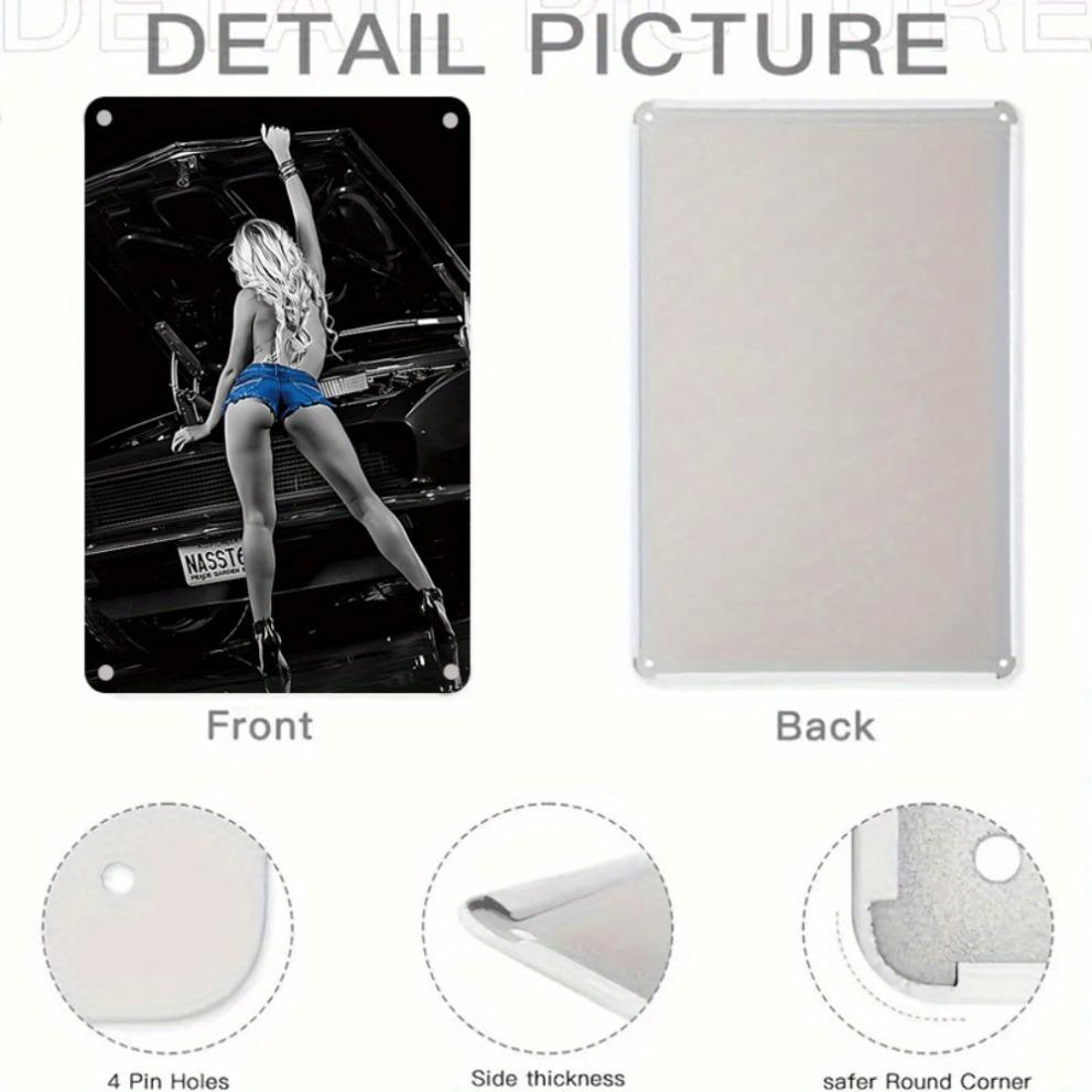 Vintage Metal Wall Art Retro Car Model Decor 7.9x11.9 Inch - Easy To Hang Ideal Gift For Home Bar Cafe Garage