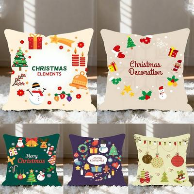 Christmas Decoration Pillow Case Throw Pillow Cover Nordic Vintage Style Cushion Covers Home Living Room Sofa Couch Seat Decor