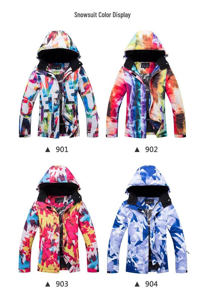 Women's Winter Ski Suit Set - Warm Snowboard Jacket and Pants