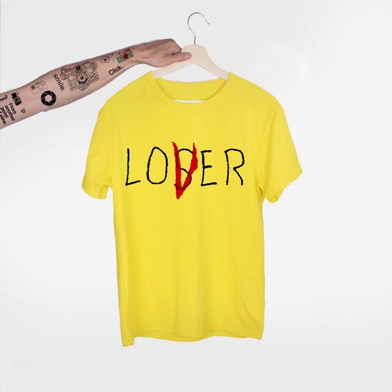 Stylish Unisex Fun Lover Loser Lettering Printed Short Sleeve Top T-shirt For Everyday Wear