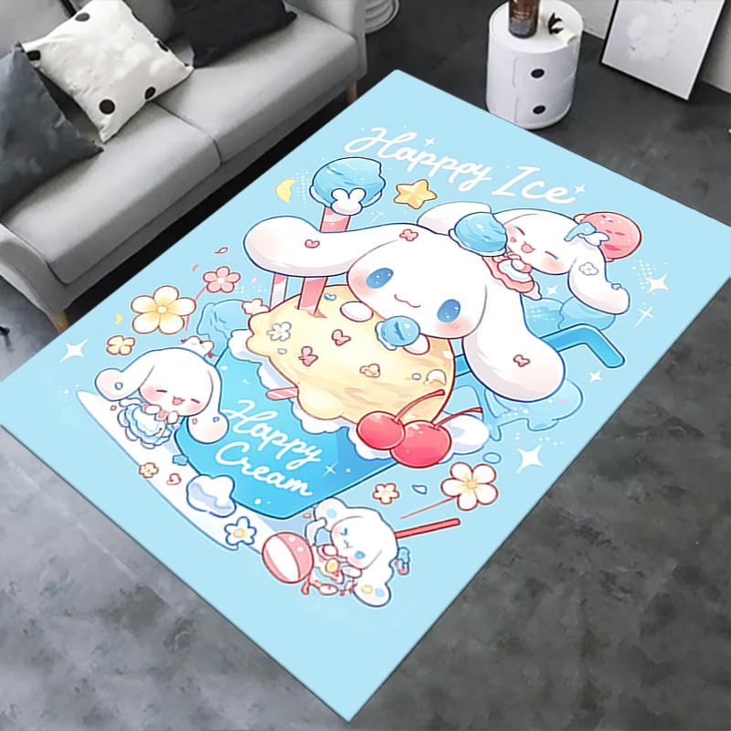 Office Rug Ice Cream, Cute Characters Anti-Slip Rug, Machine Washable for Living Room, Bedroom, Office, Multiple Sizes, Bedroom Mat, Decorative Mat, D