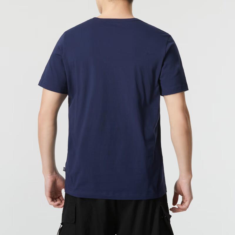 Puma American Retro Logo Print Breathable Casual Short Sleeve T-Shirt Men Tops Navy-Blue 845925-76