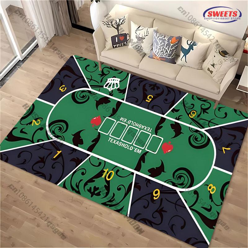 Funny Texas Poker Theme Carpet Rug for Living Rooms Bedrooms, Office Areas, Large Area Non-Slip Decoration Mat Gift for Friends