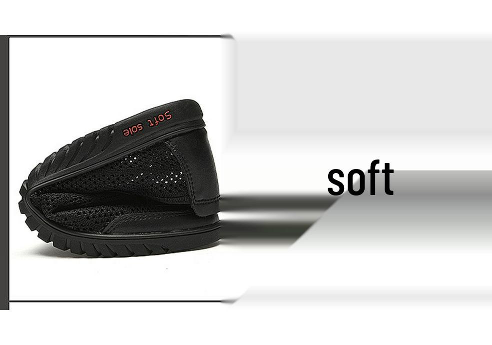 Men's Breathable Mesh & Cowhide Slip-On Loafers