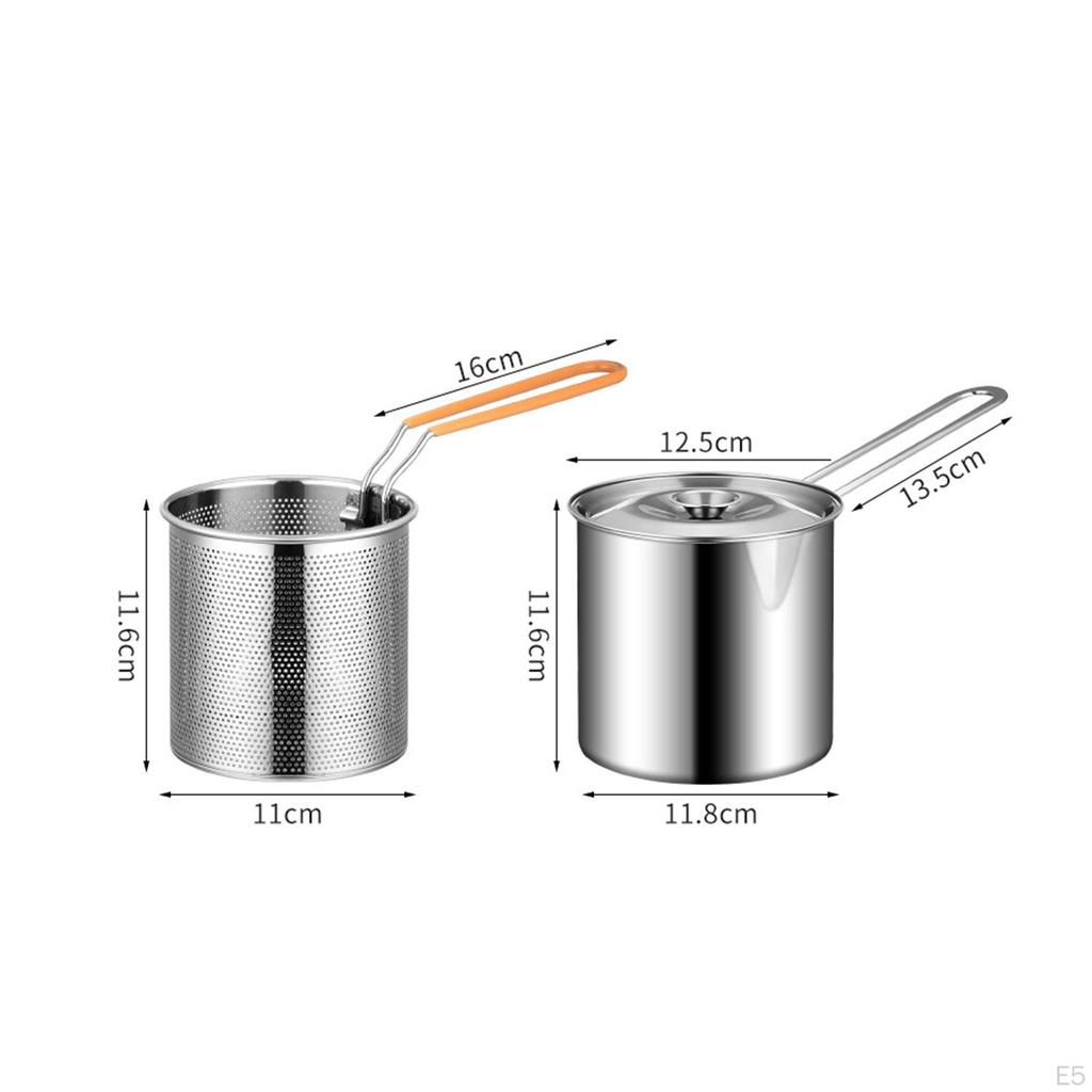 Juego de freidora, cesta para freír, olla para leche, salsa, fideos, colador de Pasta multiusos japonés