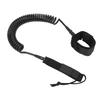 Surfboard Leash High Elasticity TPU Black Adjustable Coiled Surfing Leg Rope for Paddleboards