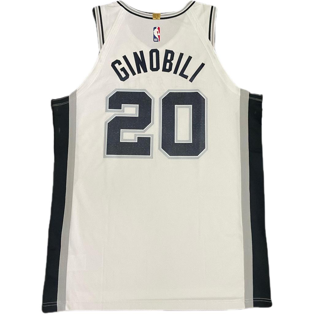 Nike X NBA Collaboration Spurs Ginobili 2019/2020 Season Home AU Jersey 20 Breathable Logo Comfortable Basketball Vest Men jerseys White CW3390-100