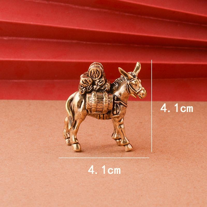 Brass Mini Donkey Ornament Antique Copper Animal Retro Miniature Donkey Home Office Desktop Decoration Handicrafts Accessories