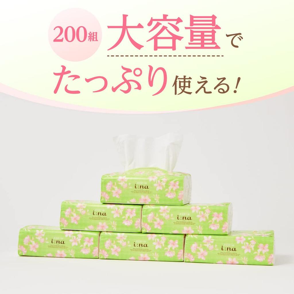 Elleair Miękkie Chusteczki w Paczkach 200 par x 60 paczek paczki x 10 ina (6 sztuk) [Sprzedaż skrzynek]