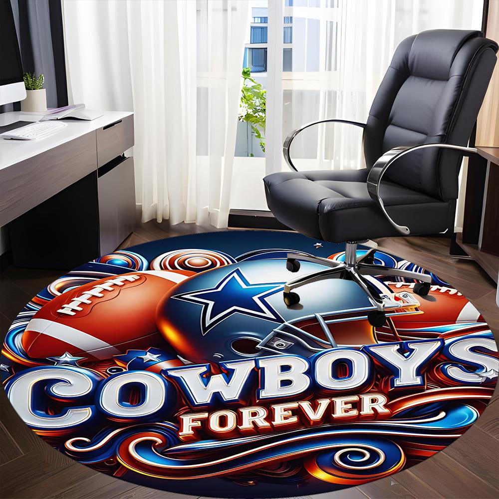 1 Stück Cowboys Forever Stuhlteppich für das Büro, rutschfest, maschinenwaschbarer Teppich für das Büro, Raum-Urlaubsdekoration für Weihnachten, Geburtstag, Polyester