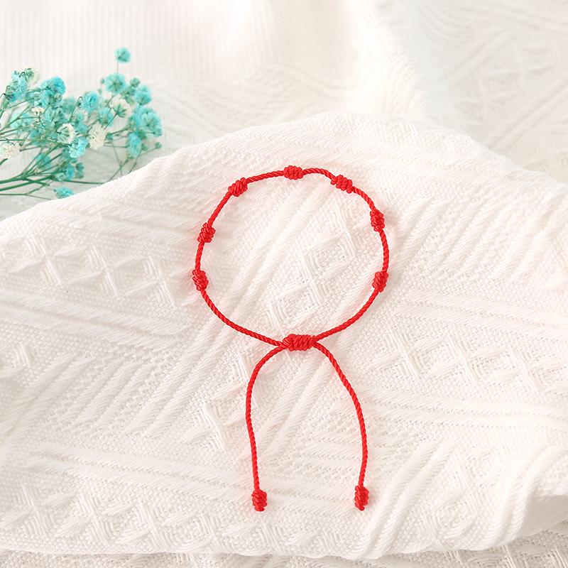 Cross-border Hot Sale Benming Year Red Rope 7 Knot Lucky Bracelet Simple Personality Hand-woven